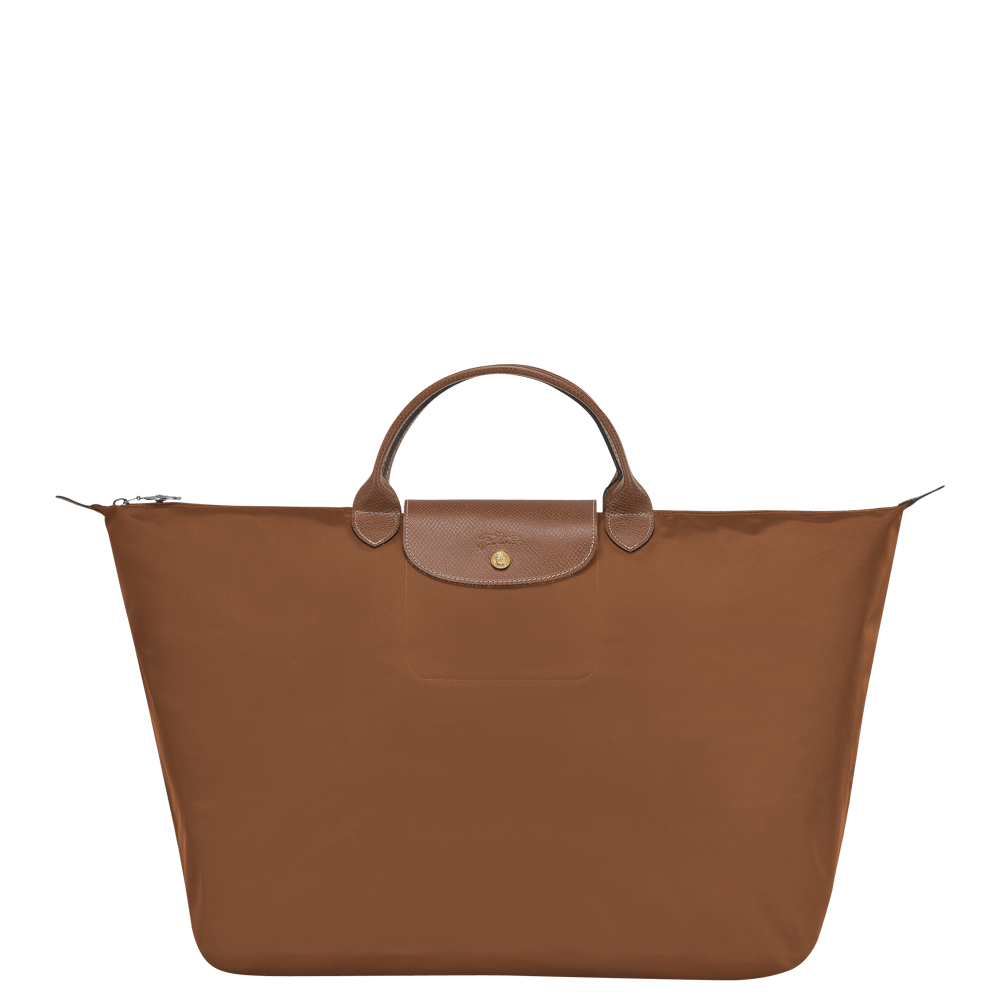 Longchamp Le Pliage Cognac Original Travel Bag  L
